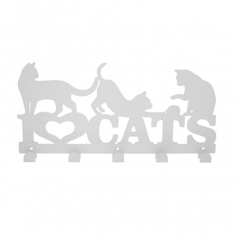 PORTE-MANTEAU CHATS BLANC