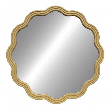MIROIR ROND VAGUES DORÉ