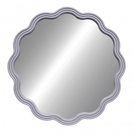 MIROIR ROND VAGUES ARGENTÉ