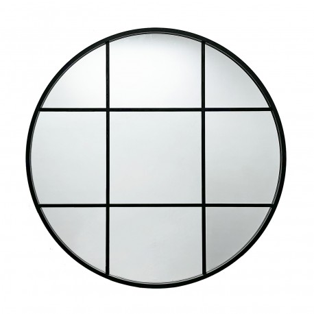 MIROIR FENÊTRE ROND NOIR