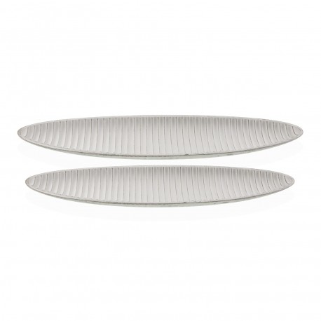 CENTRE DE TABLE ALLONGÉ BLANC 64,5 CM