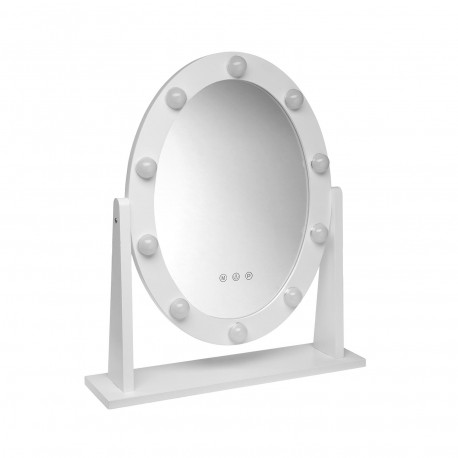 MIROIR OVALE AVEC LUMIÈRES GLAM