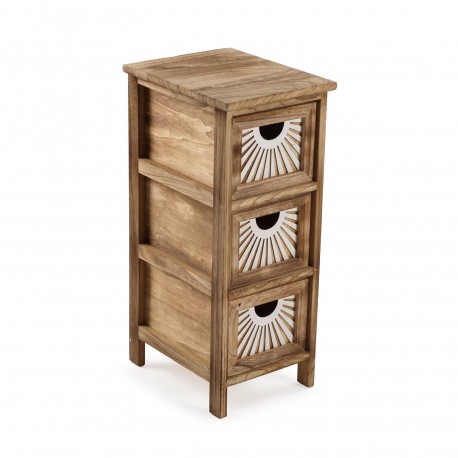 COMMODE 3 TIROIRS ADDA MARRON