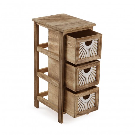 COMMODE 3 TIROIRS ADDA MARRON