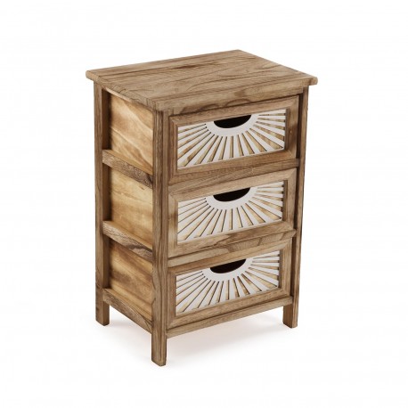 COMMODE 3 TIROIRS ADDA MARRON