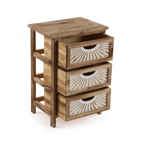 COMMODE 3 TIROIRS ADDA MARRON