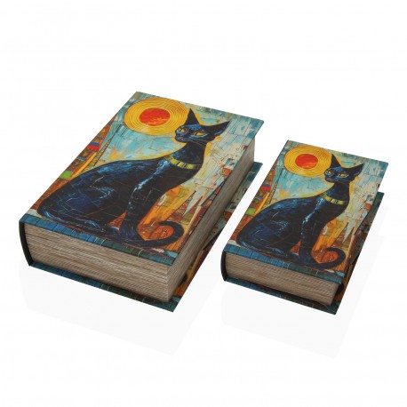 SET 2 LIVRES DÉCO CHAT ÉGYPTIEN