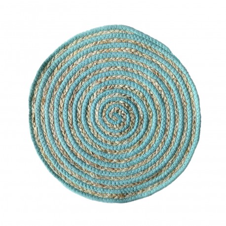 DESSOUS DE PLAT ROND AIGUE-MARINE
