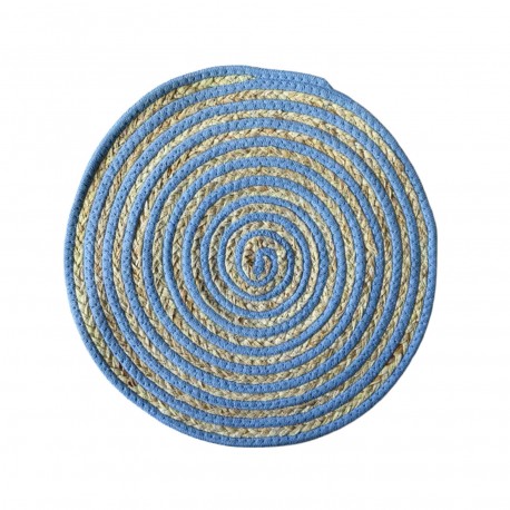 DESSOUS DE PLAT ROND BLEU