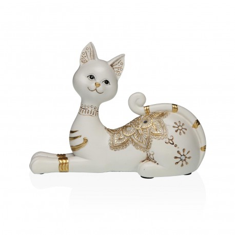 STATUETTE CHAT BLANC 20X14,5CM
