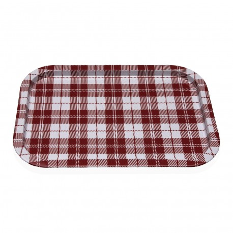 PLATEAU MÉTAL VICHY ROUGE