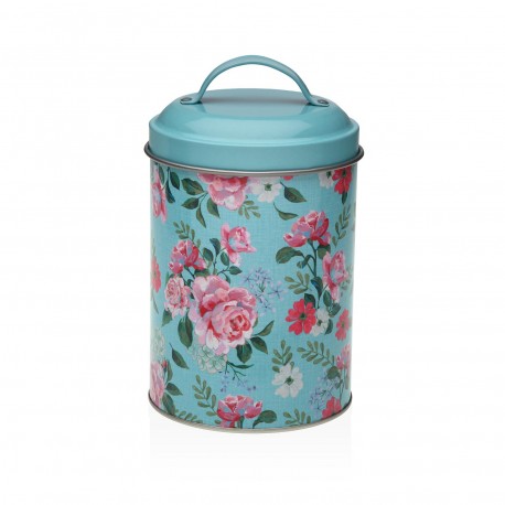 BOCAL MÉTAL AVEC COUVERCLE BLEU FLOWER