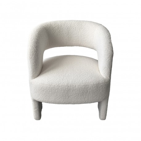 FAUTEUIL NASSER EN LAINE BLANC