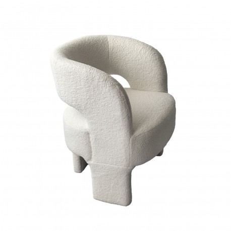 FAUTEUIL NASSER EN LAINE BLANC