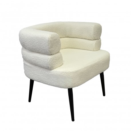 FAUTEUIL NEMI EN LAINE BLANC
