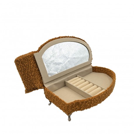 BOÎTE À BIJOUX CHAISE LONGUE MOUTARDE