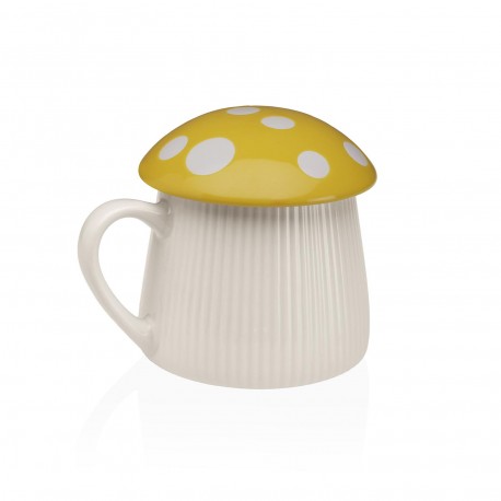 TASSE AVEC COUVERCLE CHAMPIGNON JAUNE