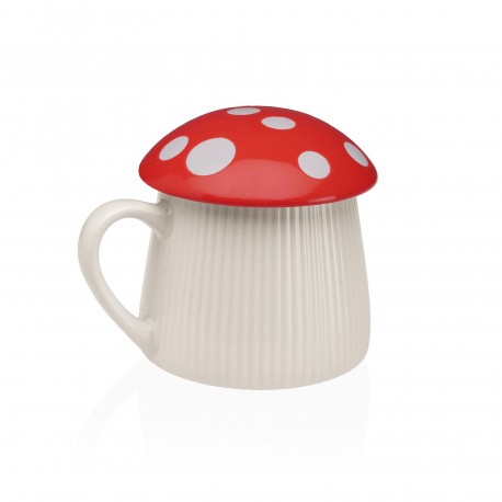 TASSE AVEC COUVERCLE CHAMPIGNON ROUGE