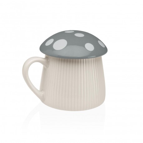 TASSE AVEC COUVERCLE CHAMPIGNON GRIS