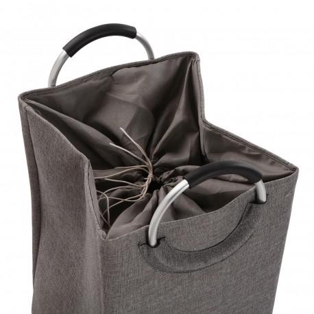 PANIER À LINGE AVEC POIGNÉES GRIS FONCÉ