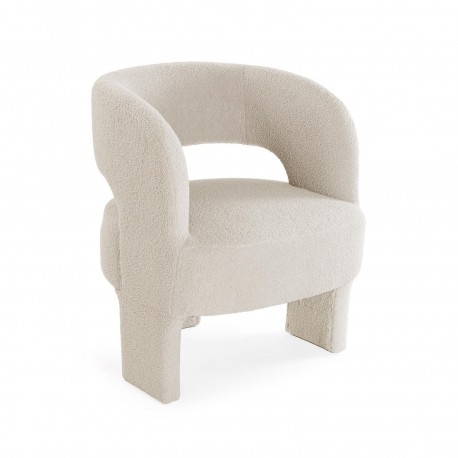 FAUTEUIL NASSER EN LAINE BLANC FAUTEUIL NASSER EN LAINE BLANC