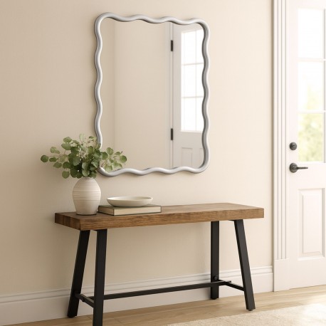 MIROIR VAGUES ARGENTÉ