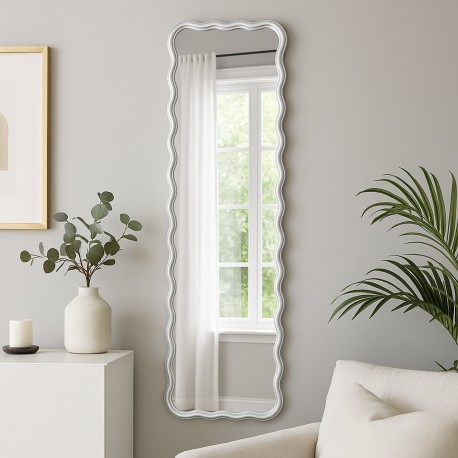MIROIR CADRE ARGENTÉ ONDULÉ