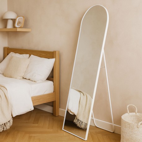 MIROIR SUR PIED BLANC