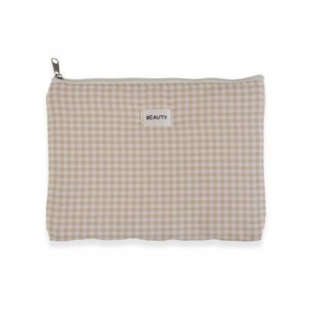 TROUSSE VICHY BEIGE 27X19CM