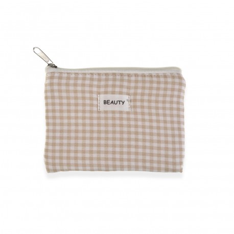 TROUSSE VICHY BEIGE 17X12CM