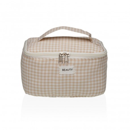 TROUSSE VICHY BEIGE AVEC POIGNÉE