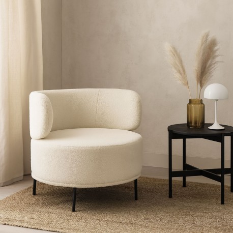 FAUTEUIL ERIE EN LAINE BLANC FAUTEUIL ERIE EN LAINE BLANC