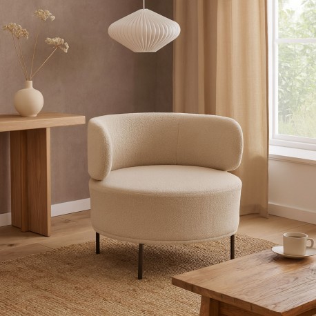 FAUTEUIL ERIE EN LAINE BEIGE FAUTEUIL ERIE EN LAINE BEIGE