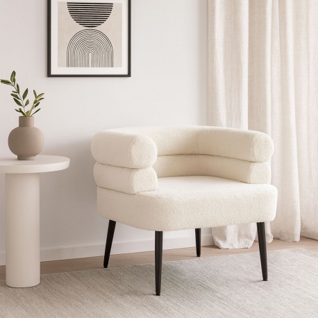 FAUTEUIL NEMI EN LAINE BLANC FAUTEUIL NEMI EN LAINE BLANC