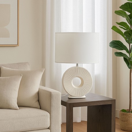 LAMPE DE TABLE CÉRAMIQUE AGERA BLANCHE LAMPE DE TABLE CÉRAMIQUE AGERA BLANCHE