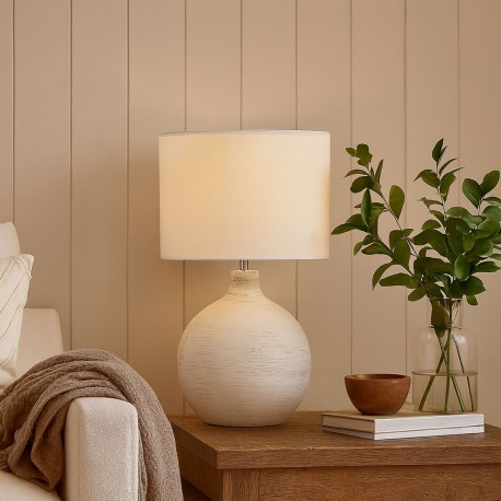LAMPE DE TABLE CÉRAMIQUE DEWAS BLANCHE LAMPE DE TABLE CÉRAMIQUE DEWAS BLANCHE