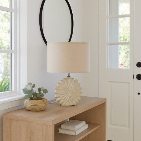 LAMPE DE TABLE CÉRAMIQUE ASHTA BEIGE LAMPE DE TABLE CÉRAMIQUE ASHTA BEIGE