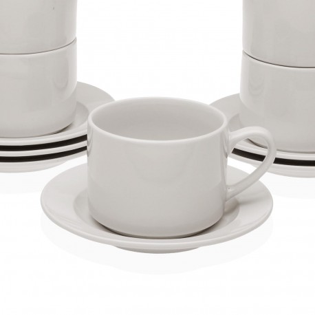 TASSE AVEC SOUCOUPE BLANCHE 280ML
