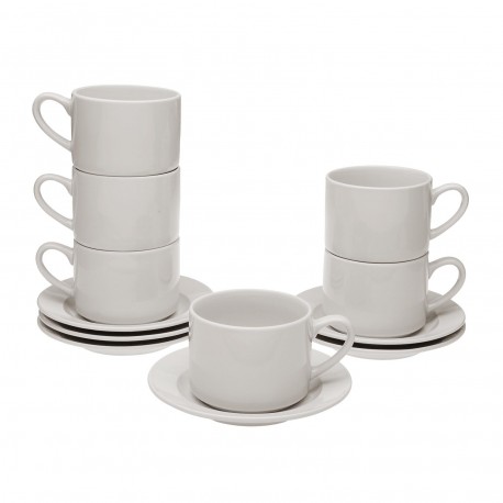 TASSE AVEC SOUCOUPE BLANCHE 280ML
