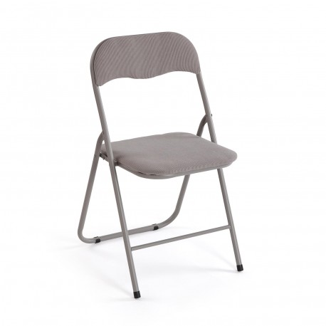 CHAISE PLIANTE LIRA VELOURS GRIS