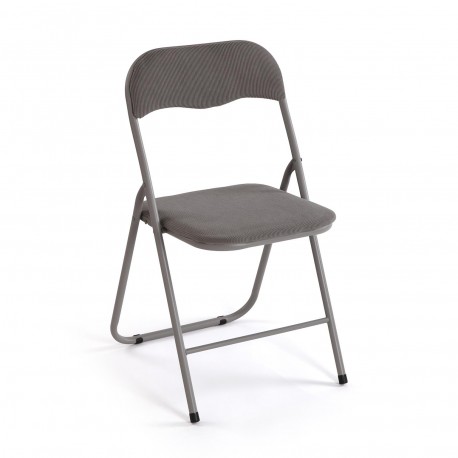 CHAISE PLIANTE LIRA VELOURS GRIS FONCÉ