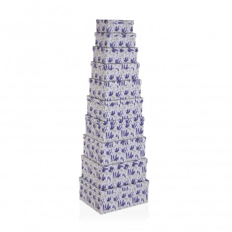 SET 10 BOÎTES CARTON LAVANDE