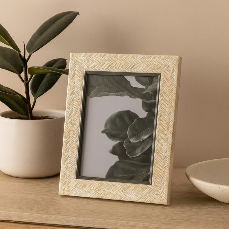 CADRE PHOTO CRÈME BORDS GRIS 13 X 18