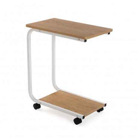 TABLE D'APPOINT BL. A/ ROUES