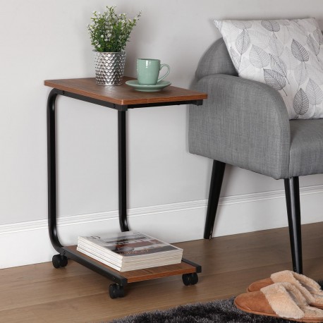 TABLE D'APPOINT NOIRE A/ ROUES