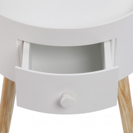 TABLE DE CHEVET RONDE BLANCHE
