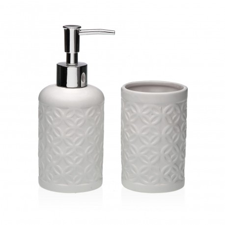 SET VERRE/DISTRIBUTEUR BLANC