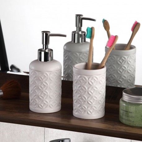 SET VERRE/DISTRIBUTEUR BLANC