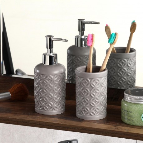 SET VERRE/DISTRIBUTEUR GRIS