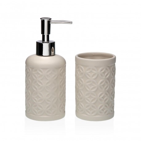 SET VERRE/DISTRIBUTEUR BEIGE